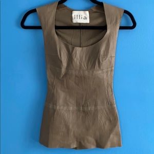 illia Leather Sleeveless Top